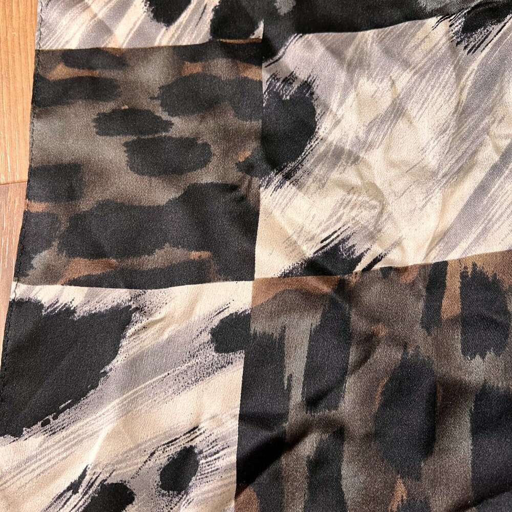 Echo Animal Print Patchwork Silk Scarf Vintage - image 5